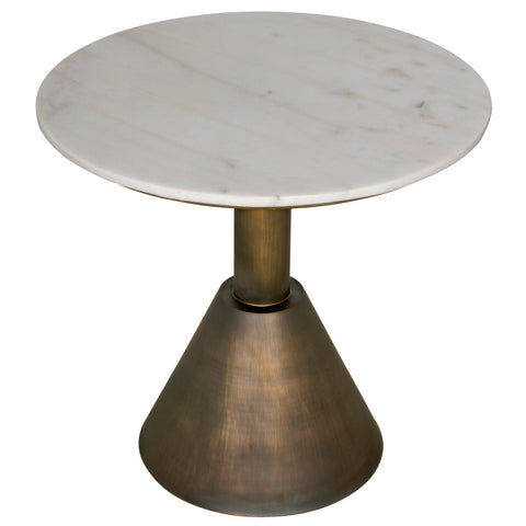 Modern Drum Marble Center Table with Two-tone Design