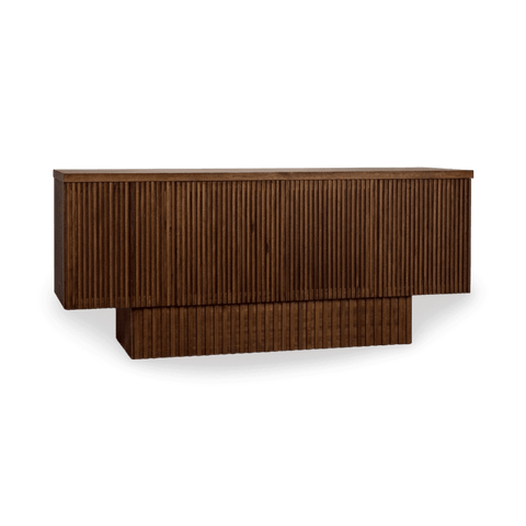 Geometric Walnut Sideboard Cabinet