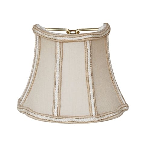 Half Fancy Octagon Sconce Braided Trim 100% Pongee Silk Lamp Shade - Sand