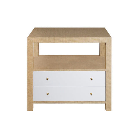 Worlds Away Hattie Contemporary Grasscloth Nightstand