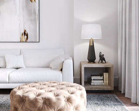 Helena Modern Column Fluted Accent Table Lamp