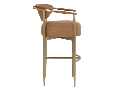 Timeless Minimalist Barrel Back Modern Upholstered Bar Stool