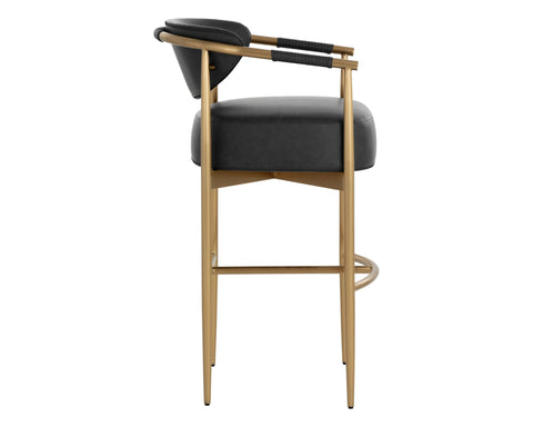 Timeless Minimalist Barrel Back Modern Upholstered Bar Stool
