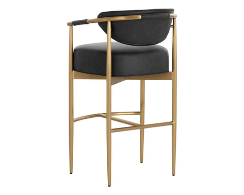 Timeless Minimalist Barrel Back Modern Upholstered Bar Stool