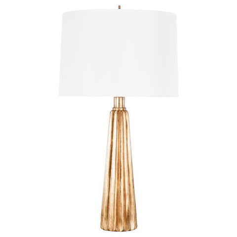 Accent Elegant Gold Leaf Column Table Lamp