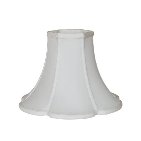 Hex Top Scalloped Bottom Bell 100% Pongee Silk Lamp Shade - Egg Shell