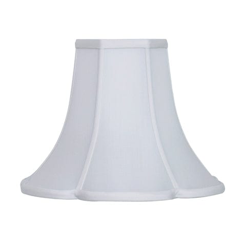 Hex Top Scalloped Bottom Bell 100% Pongee Silk Lamp Shade - Oyster