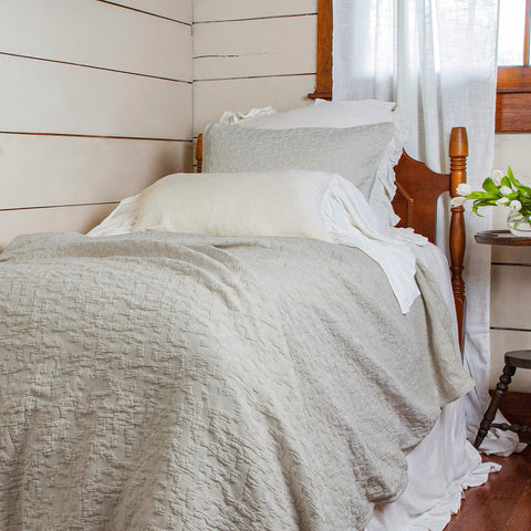 Traditional Solid Stitched Soft Coverlet Set