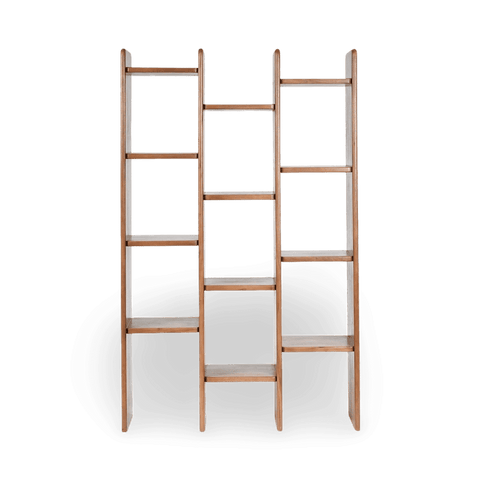 Contemporary Ladder Bookcase in Solid Acacia