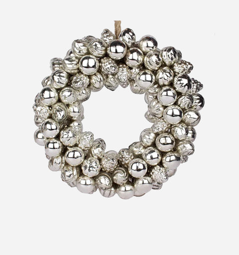 Silver Multi Mini Ornament Wreath