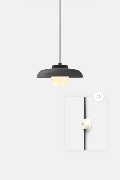 Hoist Pendant Plug-In - Large Glass Diffuser - Medium Shade