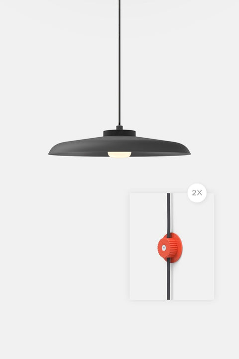 Hoist Pendant Plug-In - Small Glass Diffuser - Large Shade