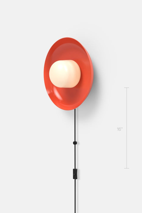 Hoist Sconce Corded - Large Glass Diffuser - Medium Shade