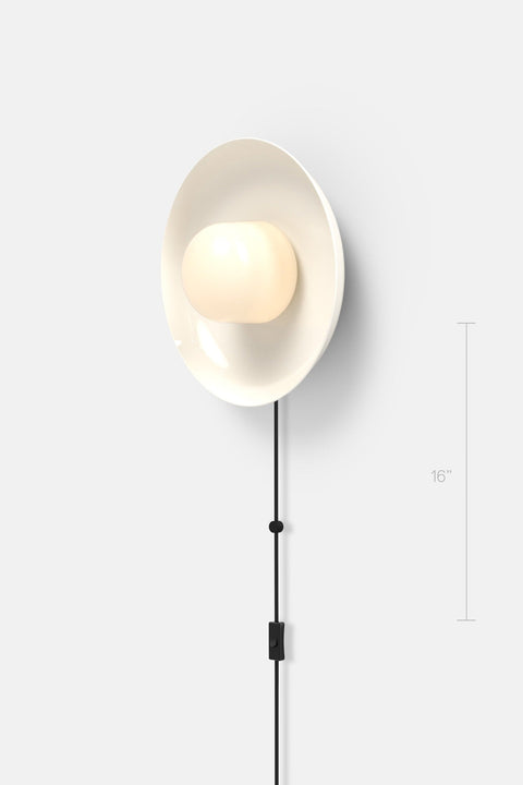 Hoist Sconce Corded - Large Glass Diffuser - Medium Shade