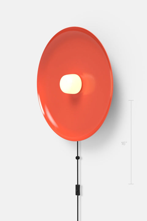 Hoist Sconce Corded - Small Glass Diffuser - Large Shade