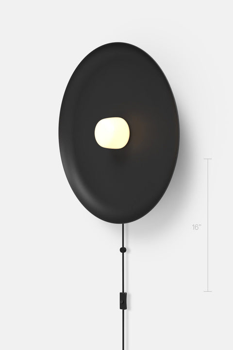 Hoist Sconce Corded - Small Glass Diffuser - Large Shade