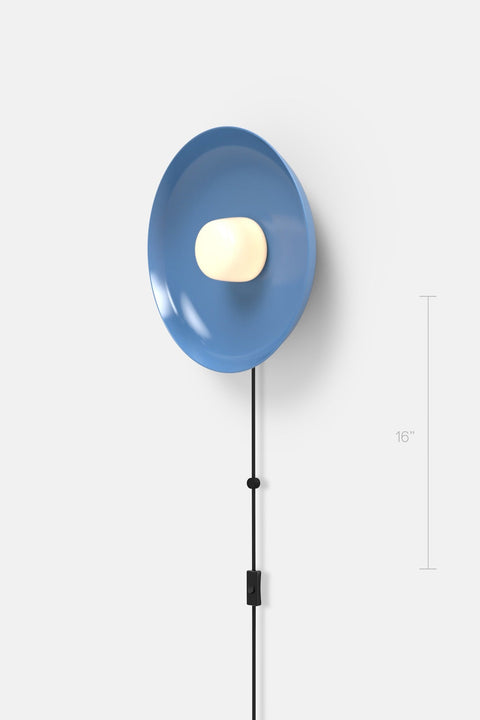 Hoist Sconce Corded - Small Glass Diffuser - Medium Shade