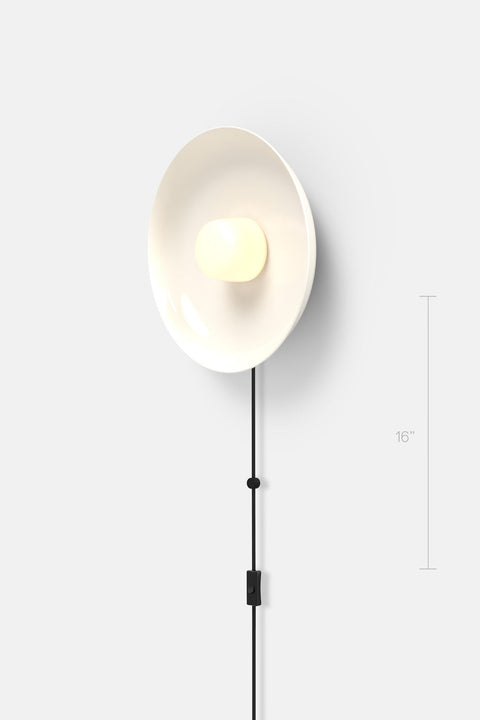 Hoist Sconce Corded - Small Glass Diffuser - Medium Shade