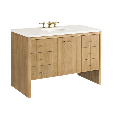 Hudson Minimalist Quartz Single Bowl Freestanding Bathroom Vanity