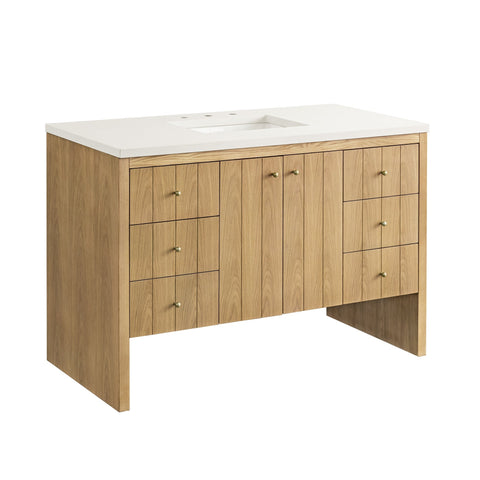 Hudson Minimalist Quartz Single Bowl Freestanding Bathroom Vanity