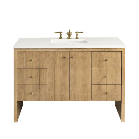 Hudson Minimalist Quartz Single Bowl Freestanding Bathroom Vanity