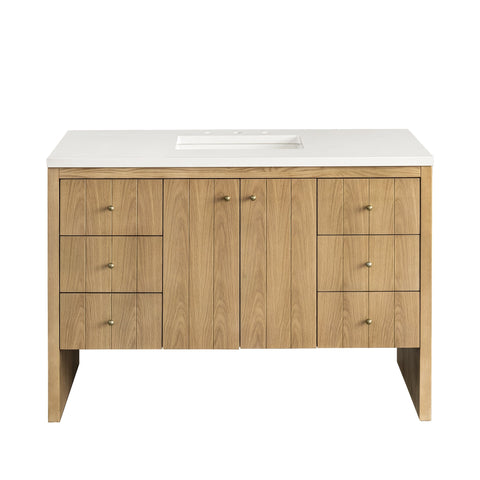 Hudson Minimalist Quartz Single Bowl Freestanding Bathroom Vanity