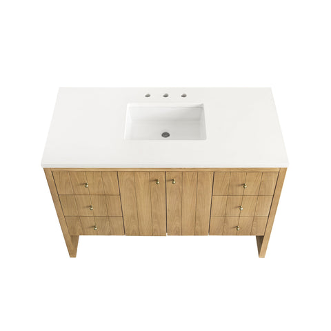 Hudson Minimalist Quartz Single Bowl Freestanding Bathroom Vanity