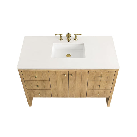 Hudson Minimalist Quartz Single Bowl Freestanding Bathroom Vanity