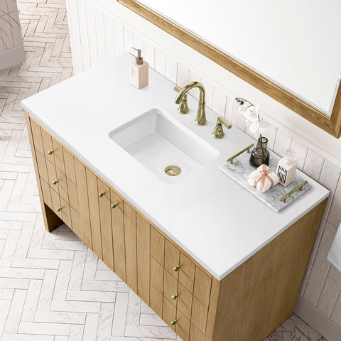 Hudson Minimalist Quartz Single Bowl Freestanding Bathroom Vanity