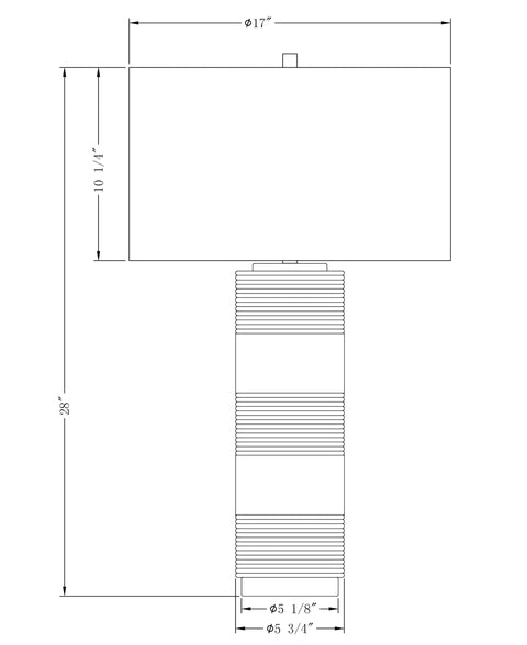 Accent Industrial Column Table Lamp Drum Design