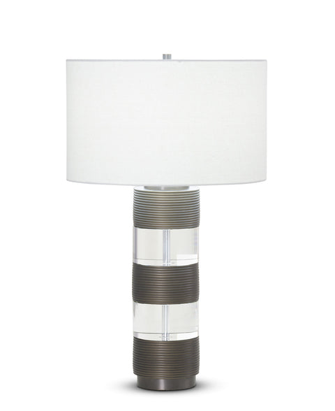 Accent Industrial Column Table Lamp Drum Design