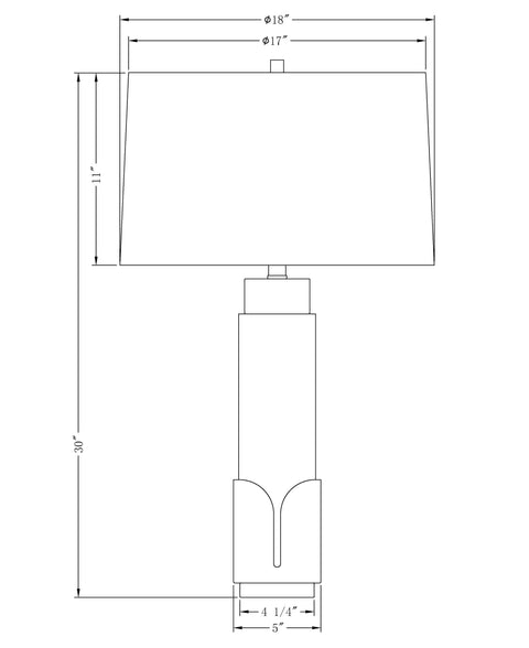 Huxley Art Deco Column Accent Table Lamp