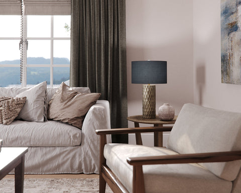 Accent Modern Handcrafted Etched Column Table Lamp