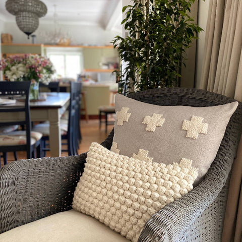 Powered by People Artful Traditionalist Handcrafted Embroidery Pillow Cover - 20 x 20