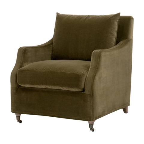 Timeless Minimalist Parsons Club Chair with Velvet Upholstery