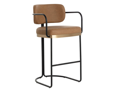 Industrial Creative Modern Cantilever Chair Upholstered Bar Stool
