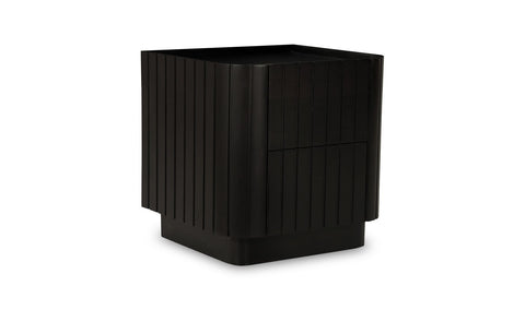 Contemporary Curved Matte Finished Nightstand with Storage