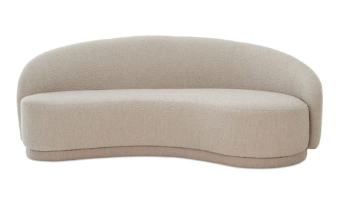 Nature-Driven Modernist Asymmetrical Curved Sofa in Boucle