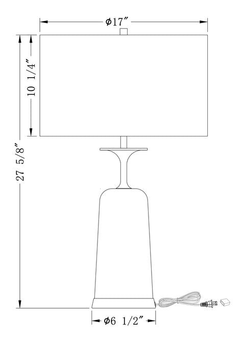 Judith Art Deco Column Accent Table Lamp