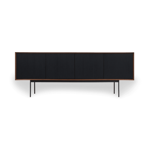 Araya Mid Century Modern Walnut Veneer Sideboard Cabinet