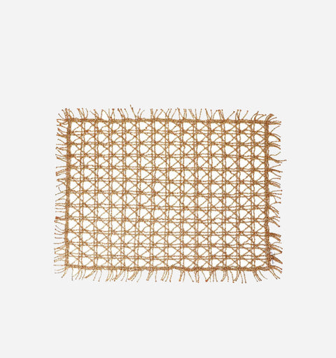 Tabletop Essentials Shimmer Beaded Geometric Square Placemat