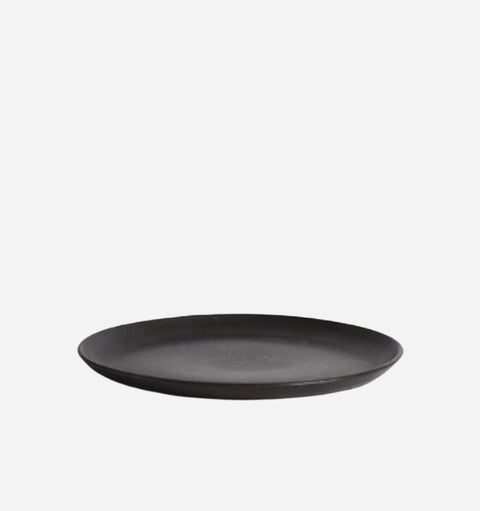 Powered by People Everyday Minimalist Matte Black Handmade Stoneware Plate Set - Set of 4