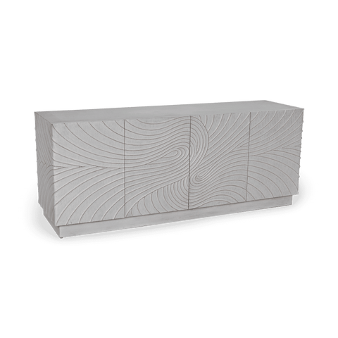 Cavalier Abstract Whitewash Contemporary Sideboard Cabinet