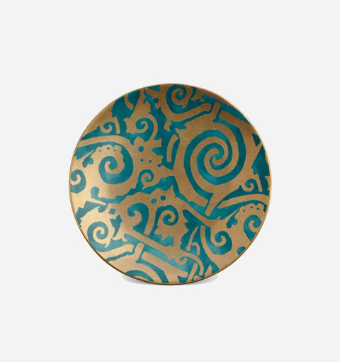 L'OBJET Decorated Art Deco Hand Gilded Plate Set - Set of 4