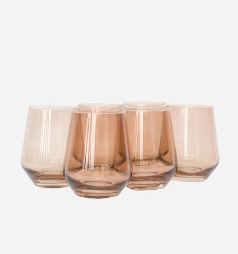 Estelle Colored Glass Everyday Shiny Glassware - Set of 6
