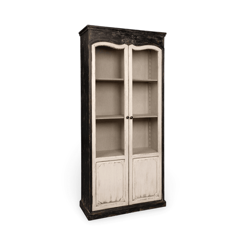 Monetti Distressed Two-Tone Display Cabinet