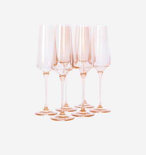 Estelle Colored Glass Modern Stemware Shiny Glassware - Set of 6