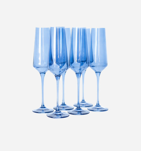 Estelle Colored Glass Modern Stemware Shiny Glassware - Set of 6
