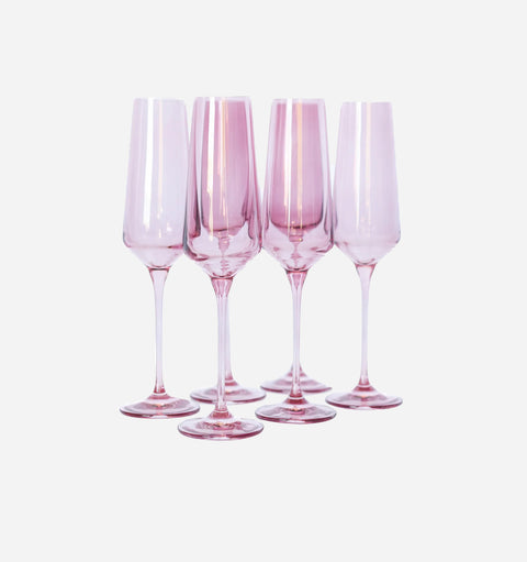 Estelle Colored Glass Modern Stemware Shiny Glassware - Set of 6