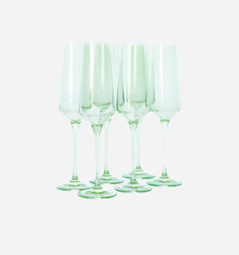 Estelle Colored Glass Modern Stemware Shiny Glassware - Set of 6